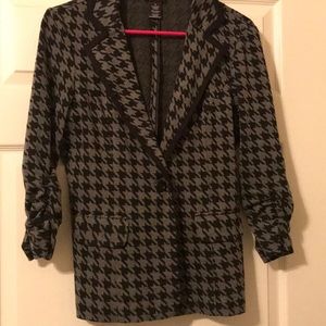 Black and grey unlined blazer